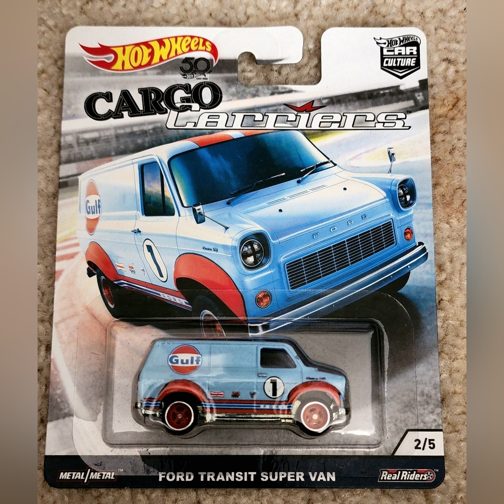 Hot Wheels Premium Cargo Carriers Gulf Ford Transit Super Van